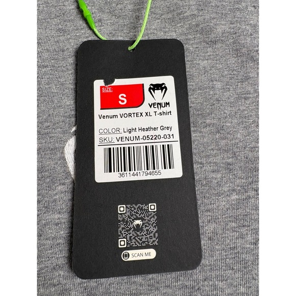 Venum Men's Light Heather Gray Embroidered Logo Short Sleeve Vortex Tee Size XL - Picture 7 of 13